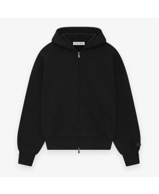 HODDIE JET BLACK ZIP-UP ESSENTIALS