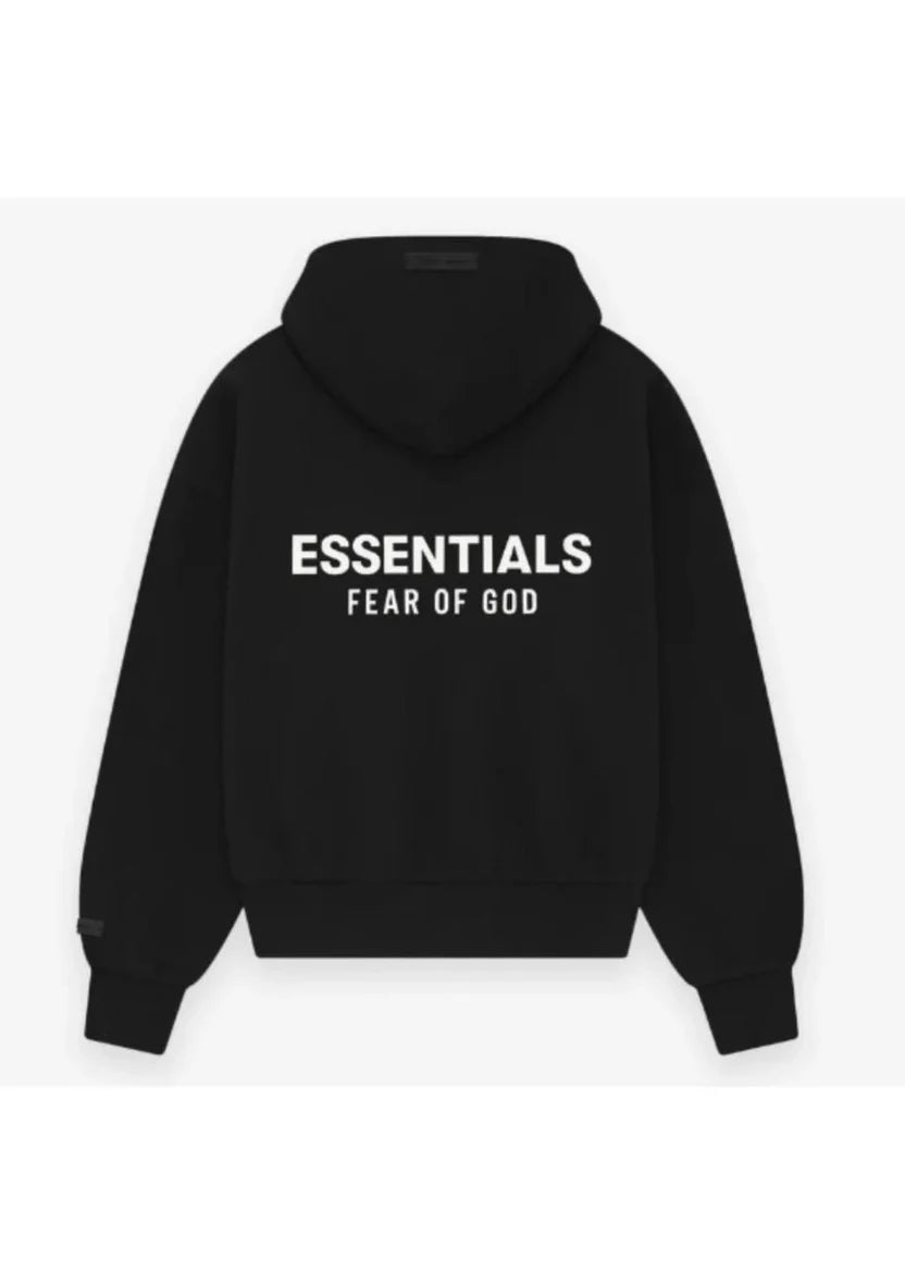 HODDIE JET BLACK ZIP-UP ESSENTIALS
